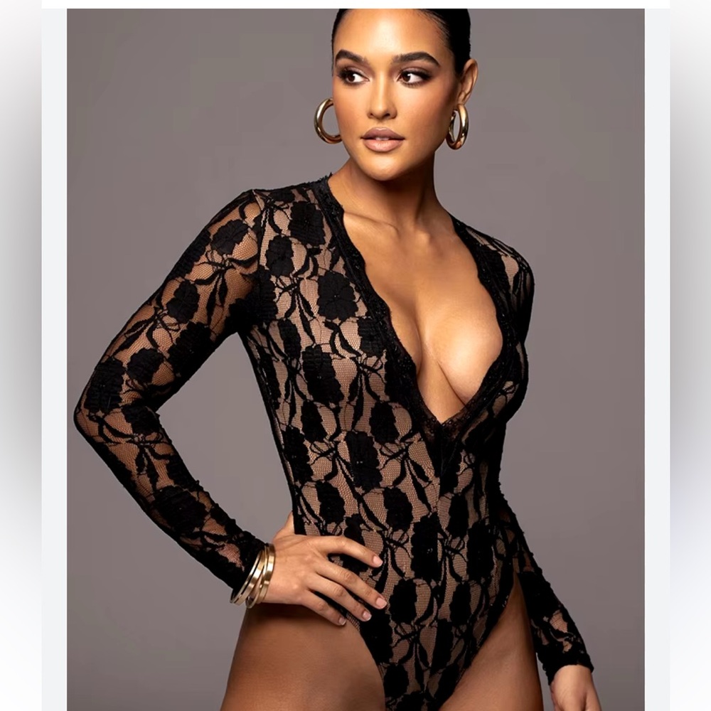 JLUXLABEL - Sexy Black Lace Blouse